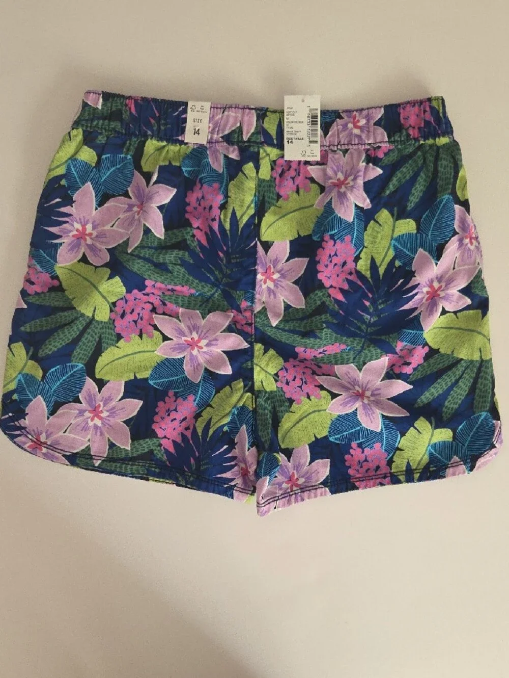 The Children's Place Navy Floral Tropical Drawstring Athletic Shorts